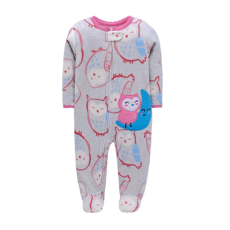 Newborn Infant Baby Boy Girls Romper Spring Autumn Warm Polar Fleece Long-Sleeve Style Jumpsuit Baby Overalls Children Clothes