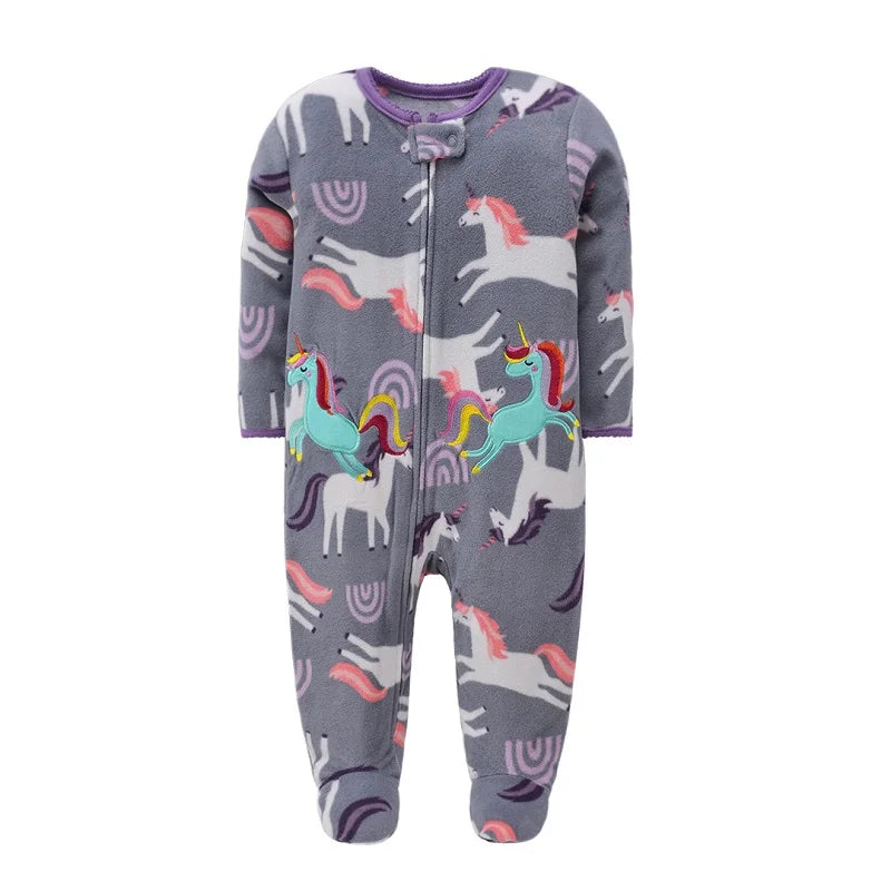 Newborn Infant Baby Boy Girls Romper Spring Autumn Warm Polar Fleece Long-Sleeve Style Jumpsuit Baby Overalls Children Clothes