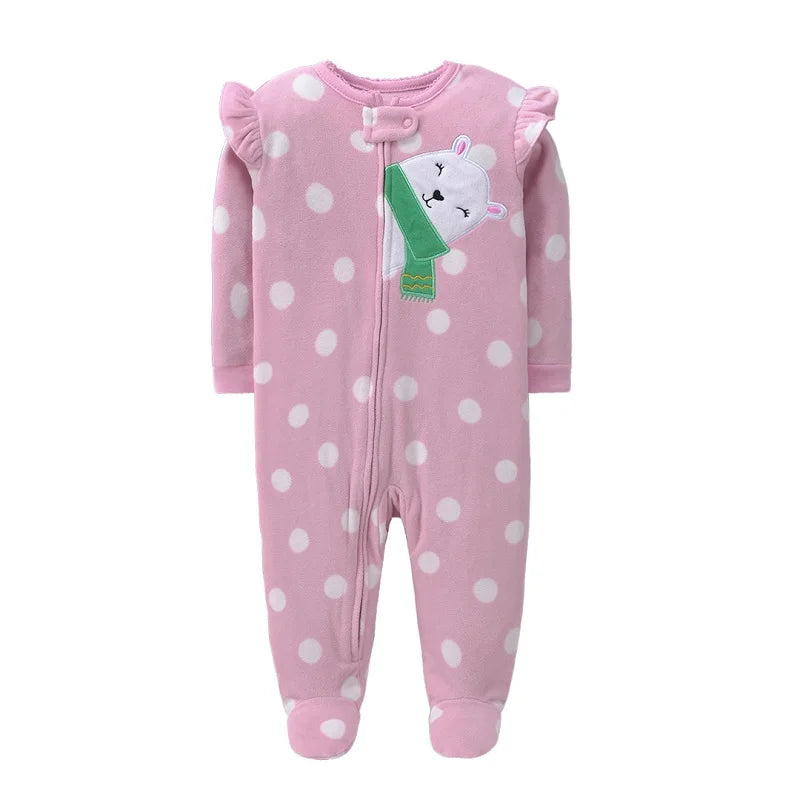 Newborn Infant Baby Boy Girls Romper Spring Autumn Warm Polar Fleece Long-Sleeve Style Jumpsuit Baby Overalls Children Clothes