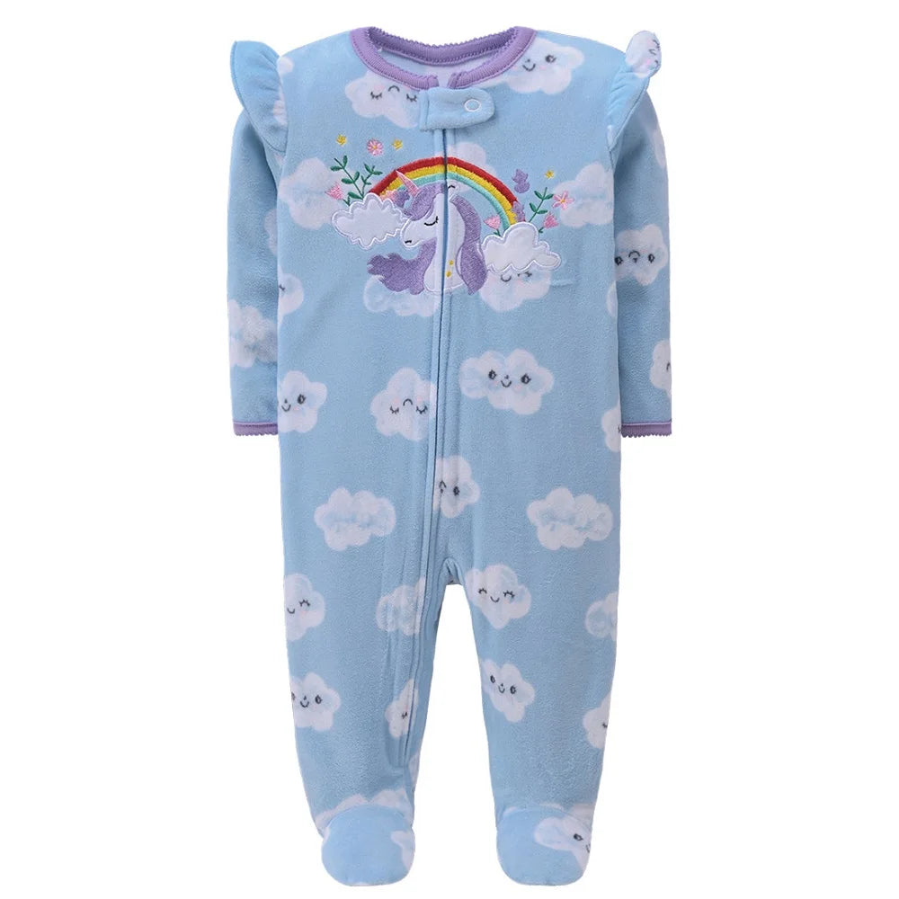 Newborn Infant Baby Boy Girls Romper Spring Autumn Warm Polar Fleece Long-Sleeve Style Jumpsuit Baby Overalls Children Clothes