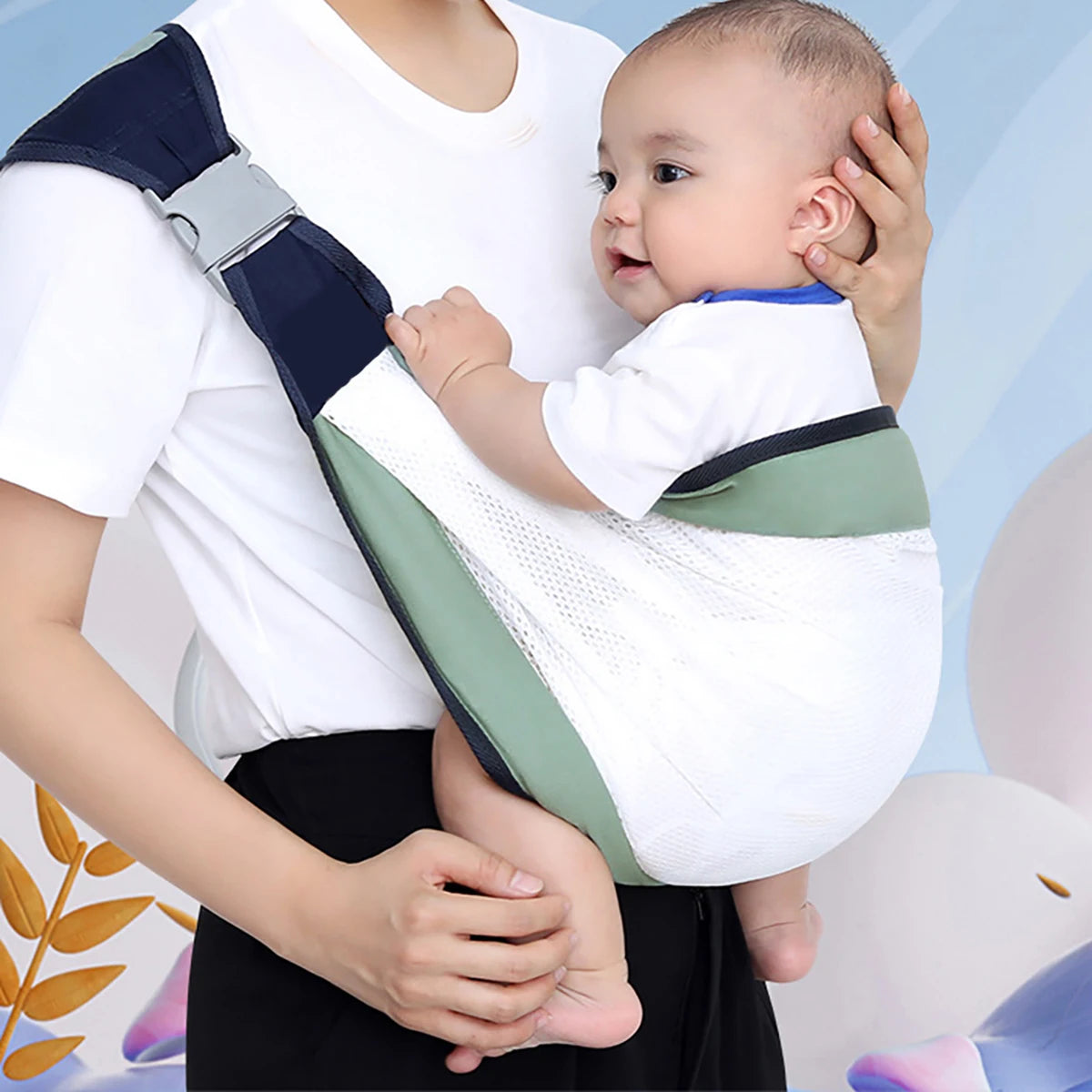 Portable Baby Backpack and Baby Carrier for Outdoor Travel; Horizontal Front Multi-Functional Newborn Bag; Four Seasons Breathable
