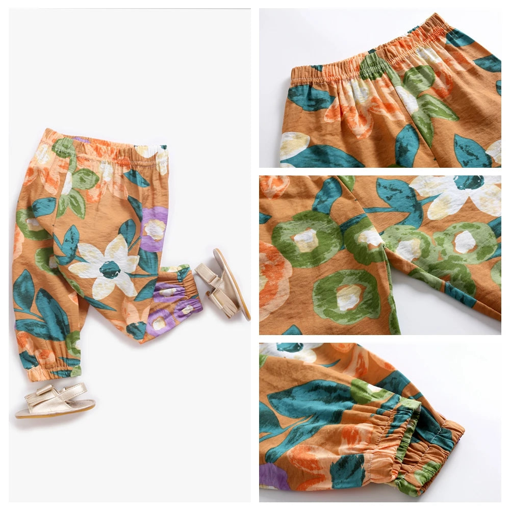 Sanlutoz Toddler Girls Casual Pants Summer Baby Pants Infant Long Cotton Clothes Princess