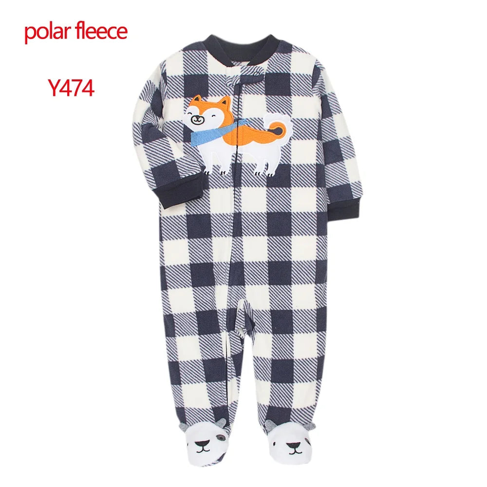 Newborn Infant Baby Boy Girls Romper Spring Autumn Warm Polar Fleece Long-Sleeve Style Jumpsuit Baby Overalls Children Clothes
