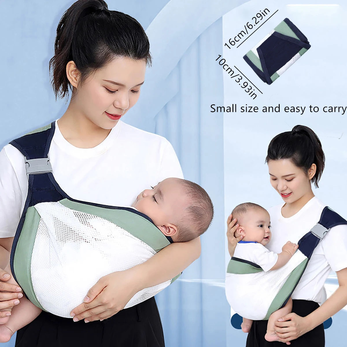 Portable Baby Backpack and Baby Carrier for Outdoor Travel; Horizontal Front Multi-Functional Newborn Bag; Four Seasons Breathable