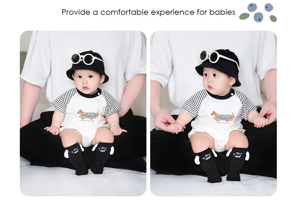 New Summer Newborn Baby Cotton Bodysuit Striped Short Sleeves Onesie 0-2Y Infant Cartoon Baby Boys Girls Jumpsuit