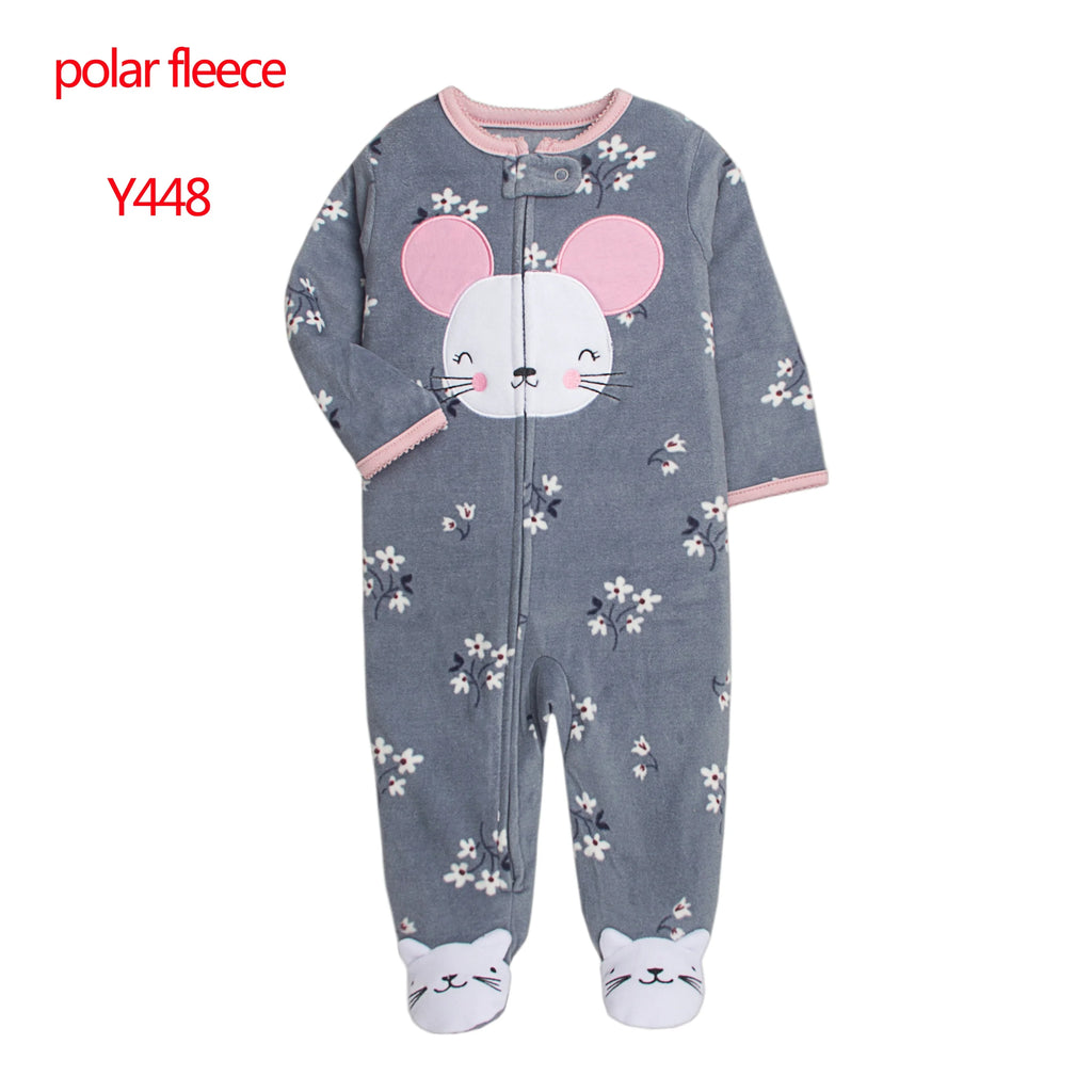 Newborn Infant Baby Boy Girls Romper Spring Autumn Warm Polar Fleece Long-Sleeve Style Jumpsuit Baby Overalls Children Clothes