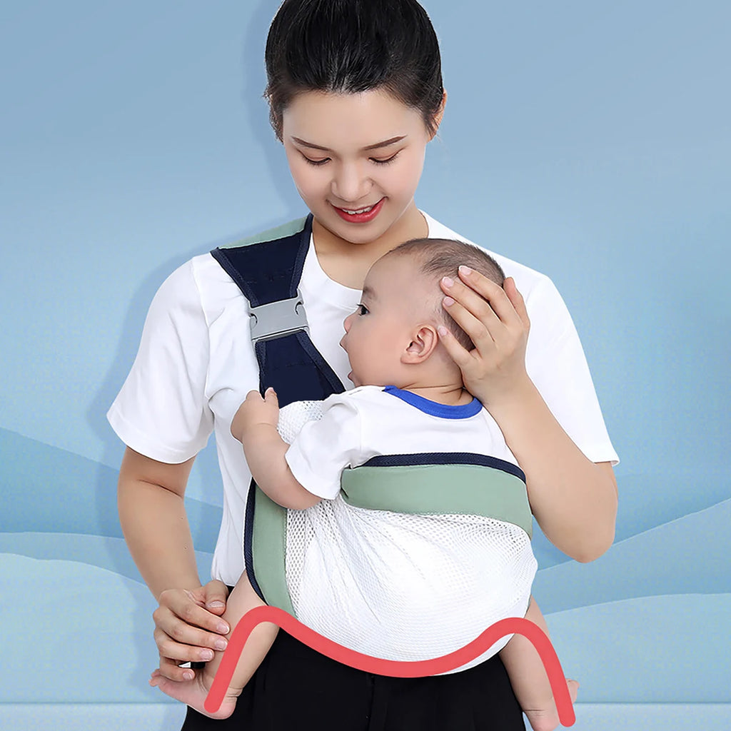Portable Baby Backpack and Baby Carrier for Outdoor Travel; Horizontal Front Multi-Functional Newborn Bag; Four Seasons Breathable