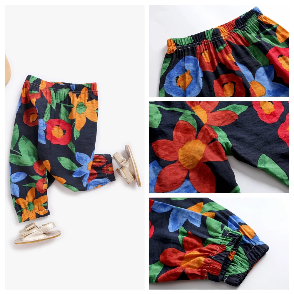 Sanlutoz Toddler Girls Casual Pants Summer Baby Pants Infant Long Cotton Clothes Princess