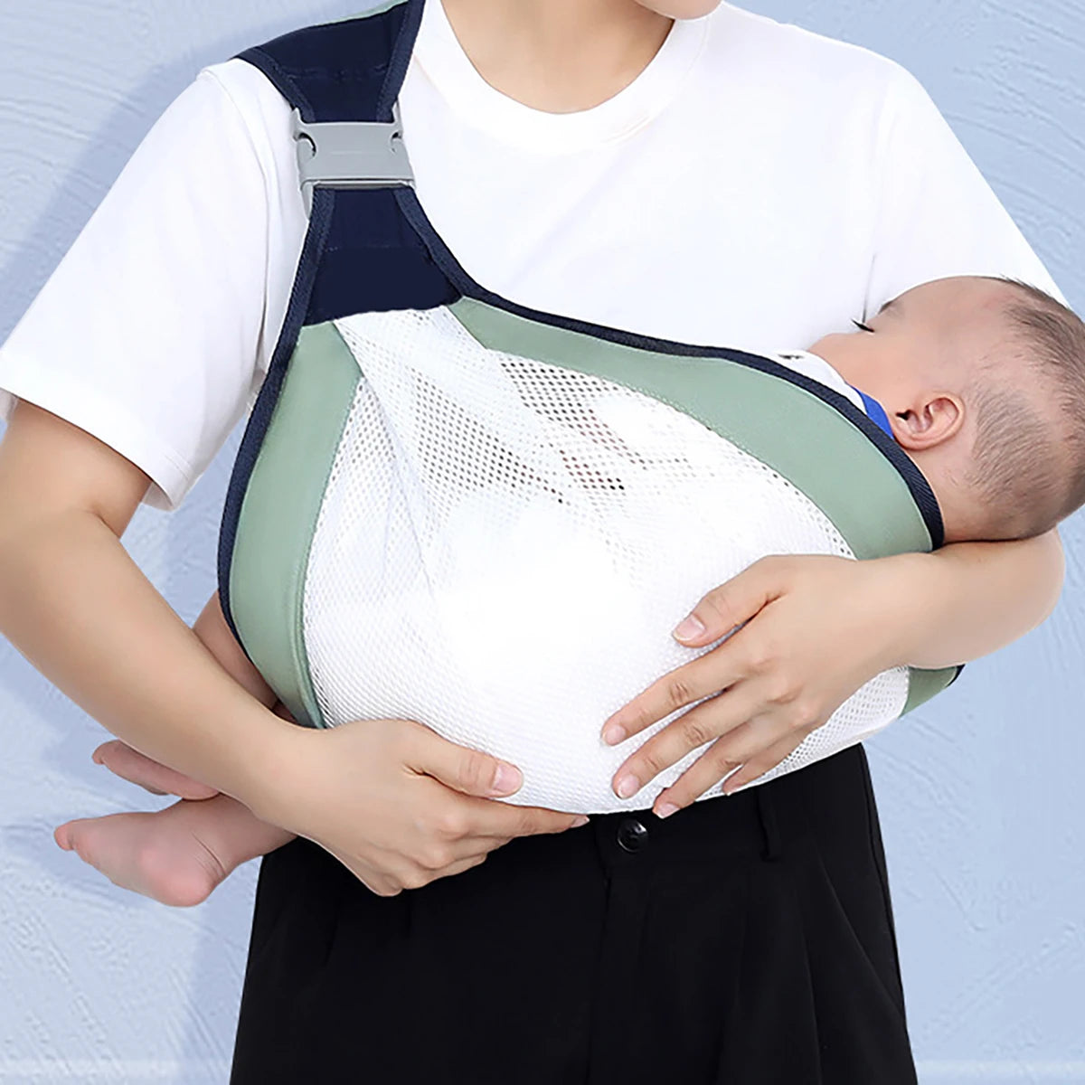 Portable Baby Backpack and Baby Carrier for Outdoor Travel; Horizontal Front Multi-Functional Newborn Bag; Four Seasons Breathable