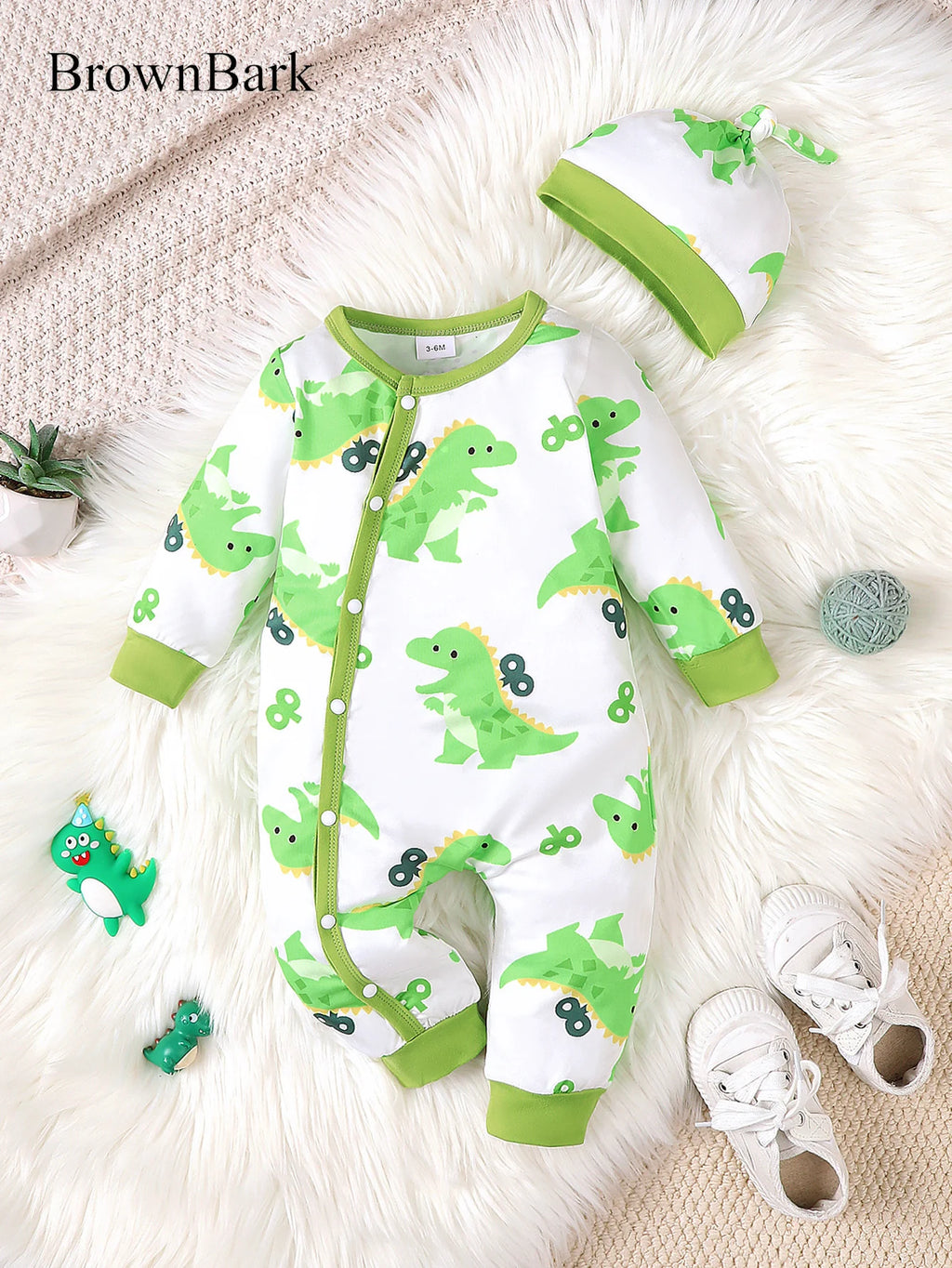 Winter Newborn Infant Baby Boys Romper Bear Print Long Sleeve Button Up Front Rompers Kids Onepiece Soft Fashion Baby  Clothing