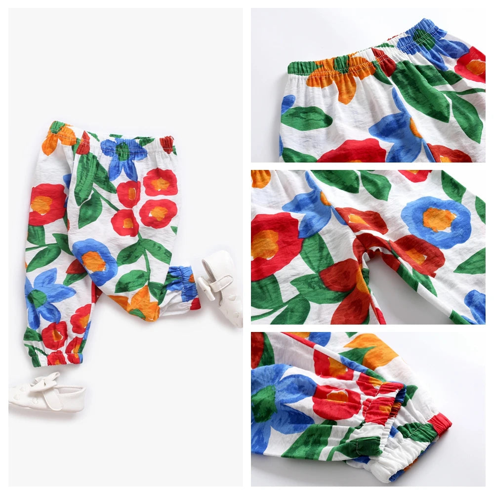 Sanlutoz Toddler Girls Casual Pants Summer Baby Pants Infant Long Cotton Clothes Princess