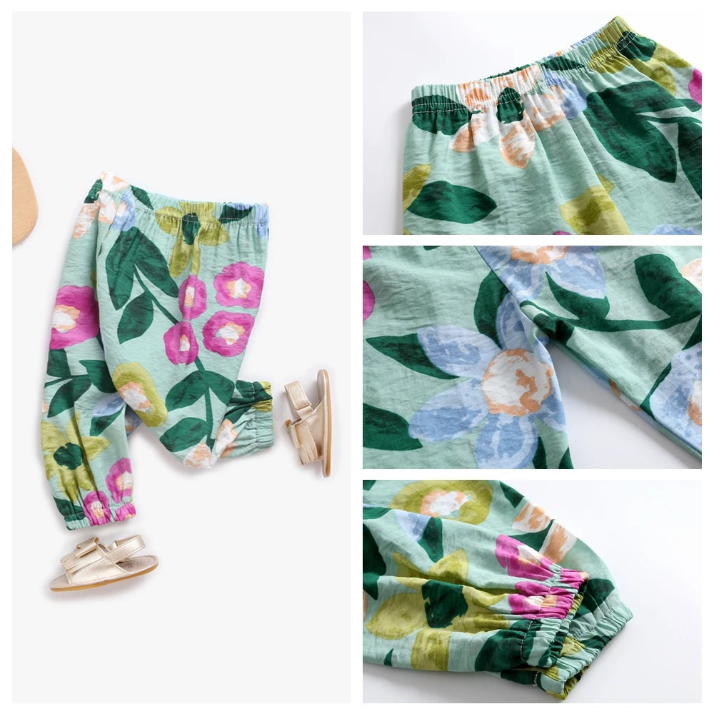 Sanlutoz Toddler Girls Casual Pants Summer Baby Pants Infant Long Cotton Clothes Princess