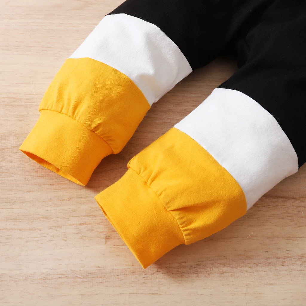Male Baby Set Round Neck Color blocked Long Sleeve+Pants 2pcs/Set 0-24 Months Male Baby Autumn Sports Style Set